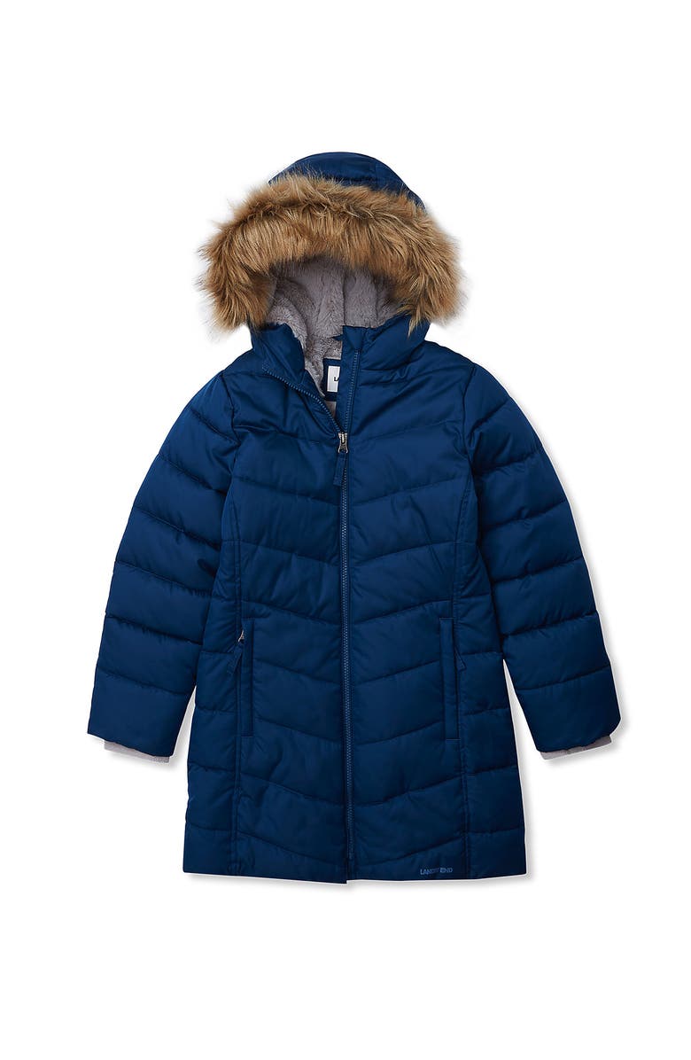 Lands' End Girls Fleece Lined Coat, Alternate, color, Teal