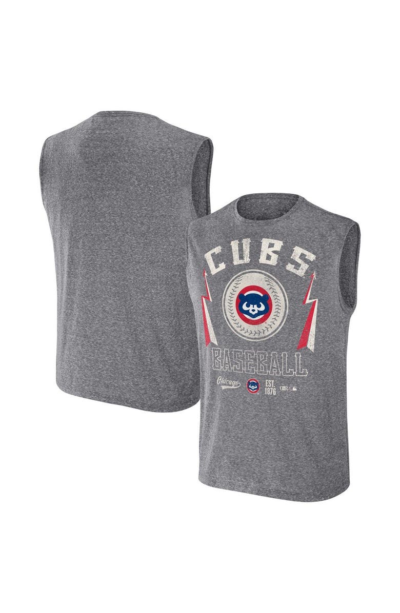 Darius Rucker Collection by Fanatics Men's Darius Rucker Collection by Fanatics Charcoal Chicago Cubs Relaxed-Fit Muscle Tank Top, Alternate, color, Charcoal