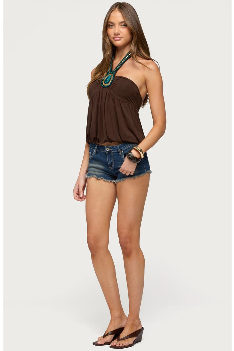 Polie Beaded Bubble Halter Top, Alternate, color, BROWN