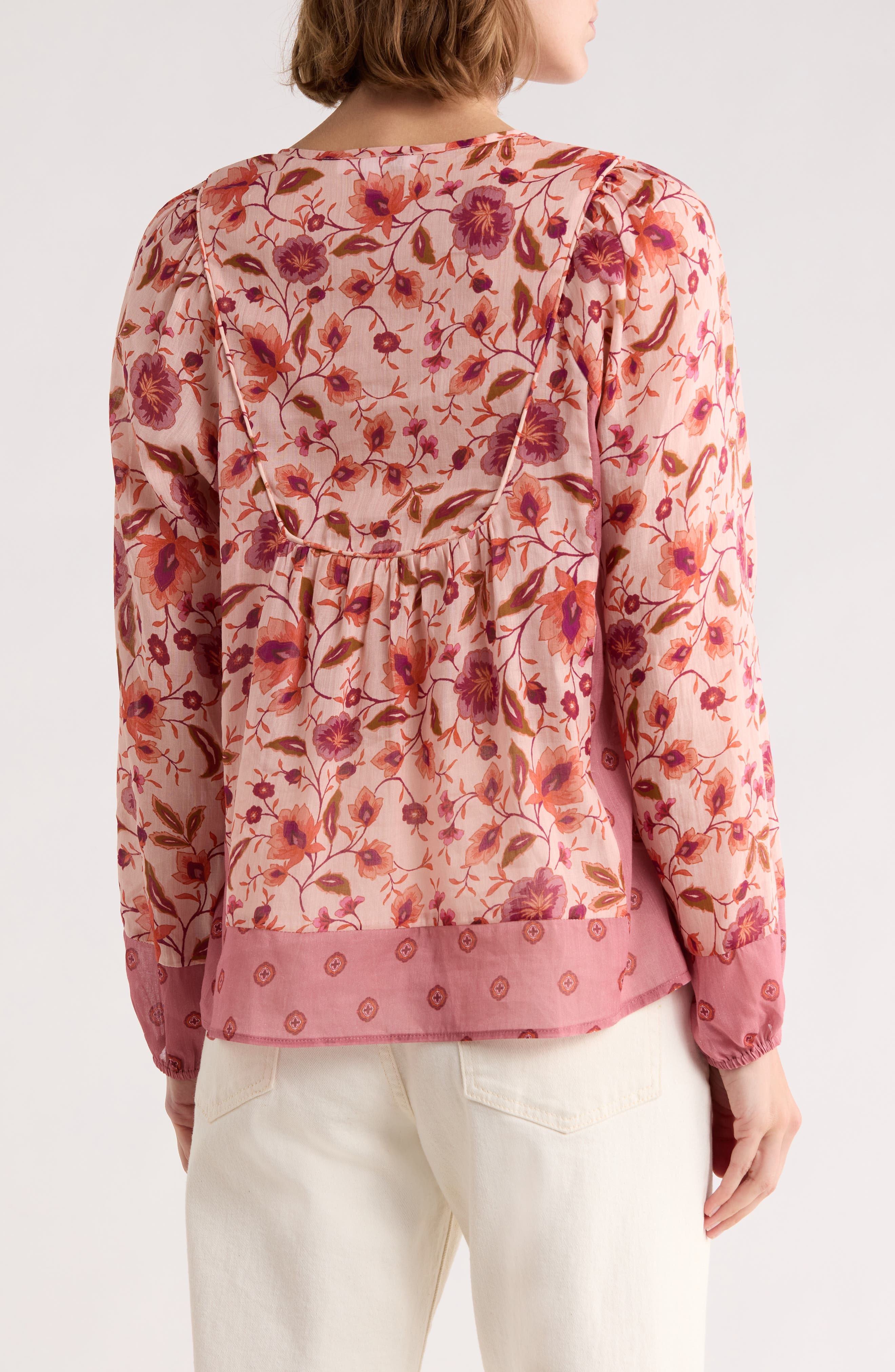 Floral Print Peasant Top - image 2