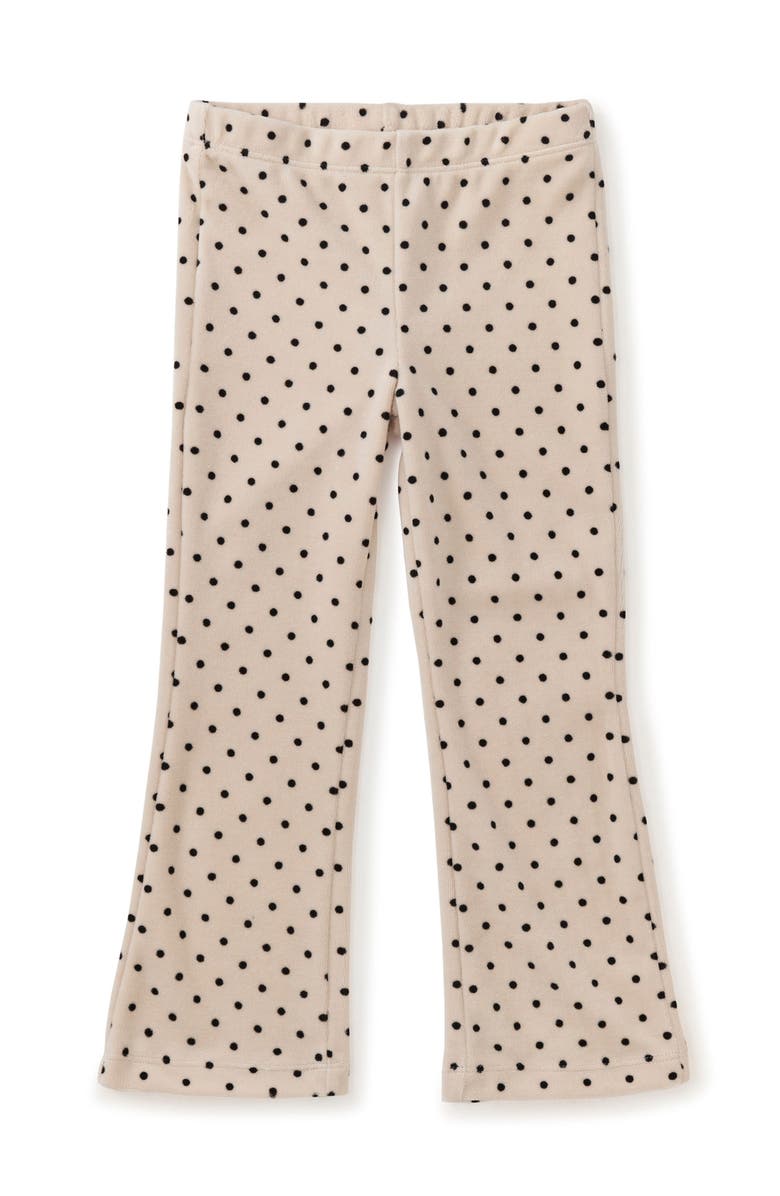 Tea Collection Polka Dot Velour Flare Pants, Main, color,
