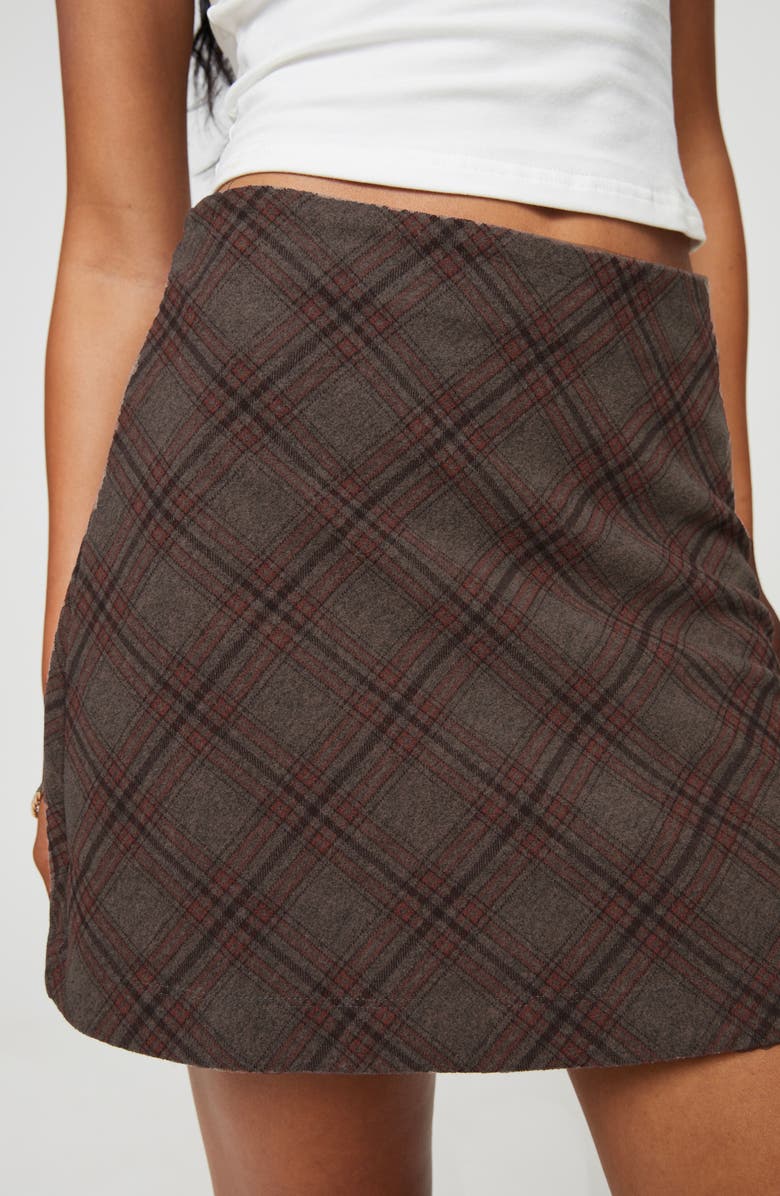 Princess Polly Fike Plaid Cotton Blend Miniskirt, Alternate, color,