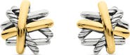 David Yurman Crossover Stud Earrings with 18K Yellow Gold