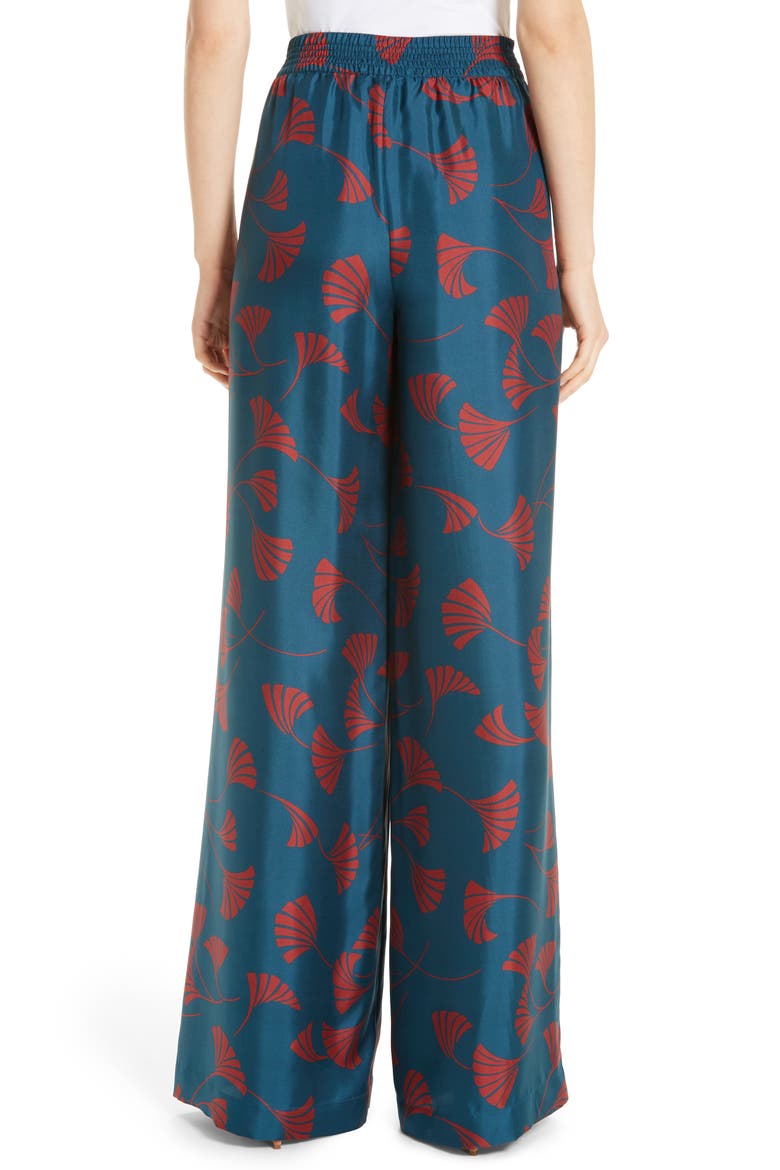 Hester Silk Wide Leg Pants, Alternate, color, EMPRESS TEAL MULTI