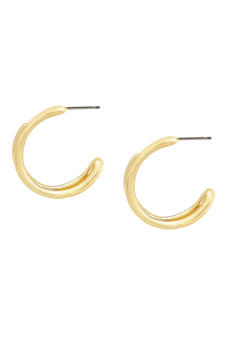Sculptural Bypass Small Hoop Earrings, Alternate, color, GOLD