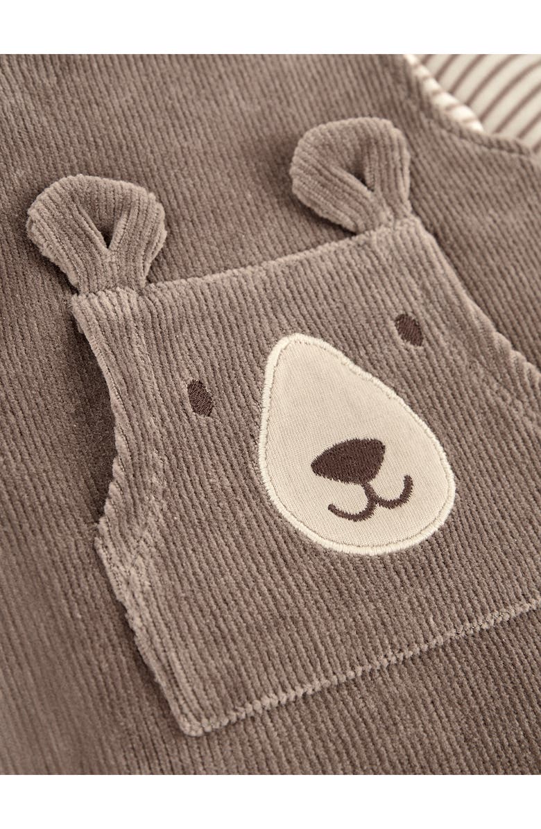 JOJO MAMAN BEBE Stripe Long Sleeve Bodysuit & Bear Appliqué Overalls Set, Alternate, color, 