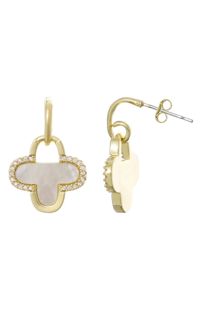 Adornia Mother-of-Pearl Clover Drop Earrings, Alternate, color, 