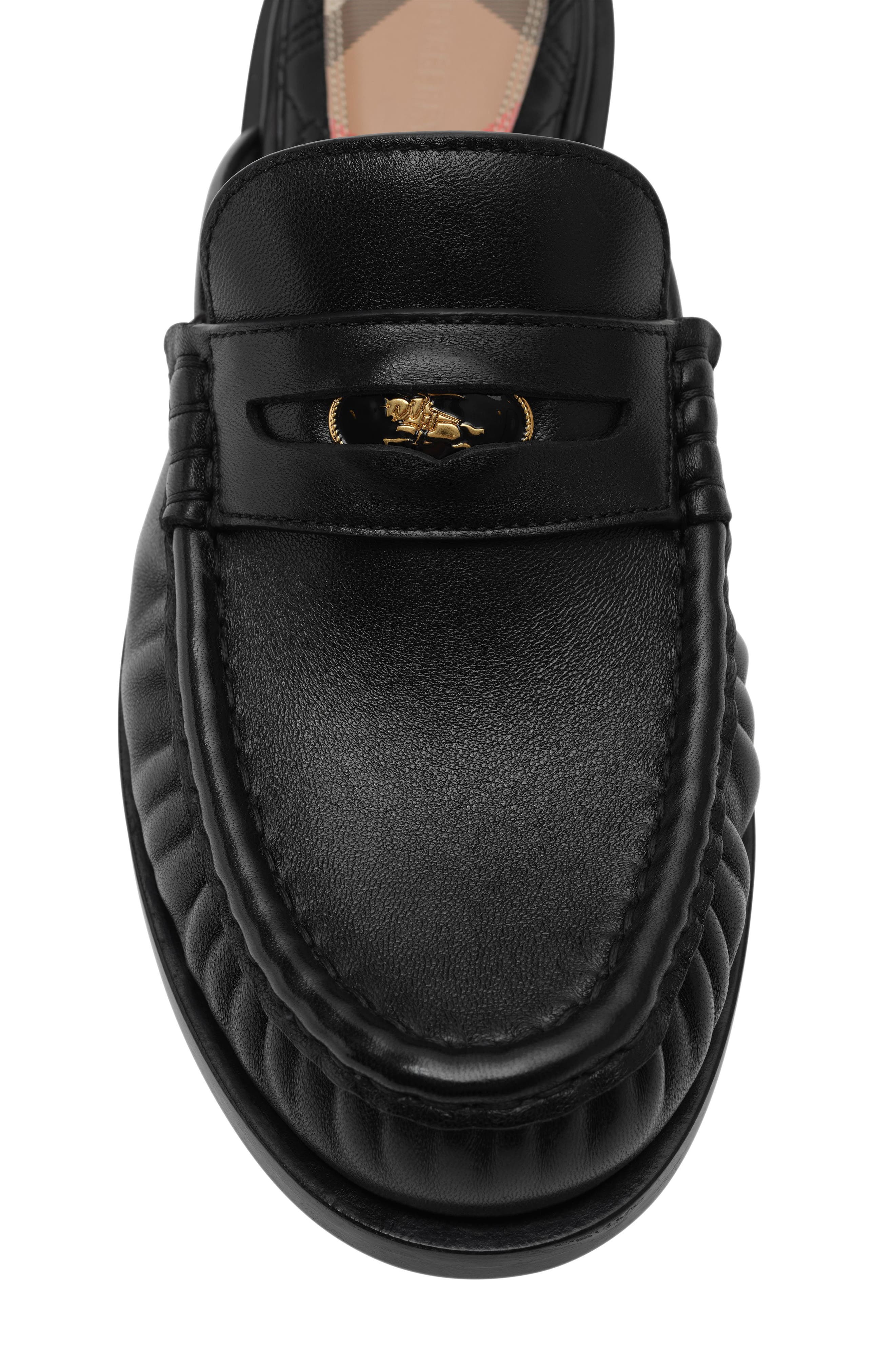 Burberry Cadet Loafer Mule, Alternate, color, Black