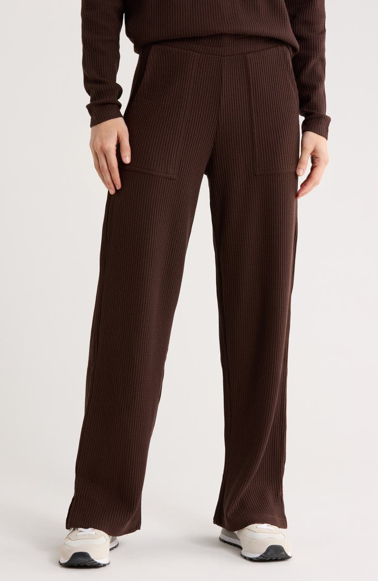 Z by Zella Reset Waffle Stitch Pants, Main, color, Brown Mole