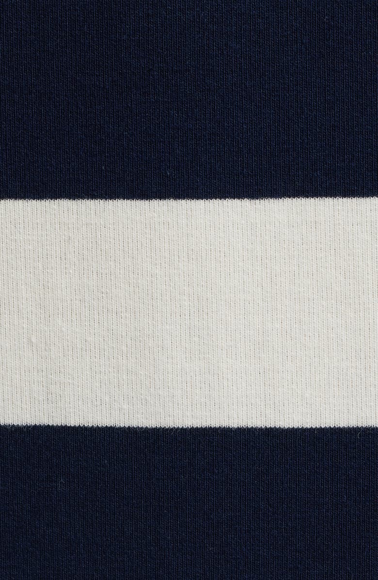 Du Paradis Musa Stripe Ruffle Hem Sleeveless Stretch Cotton Midi Dress, Alternate, color, Navy White Stipes