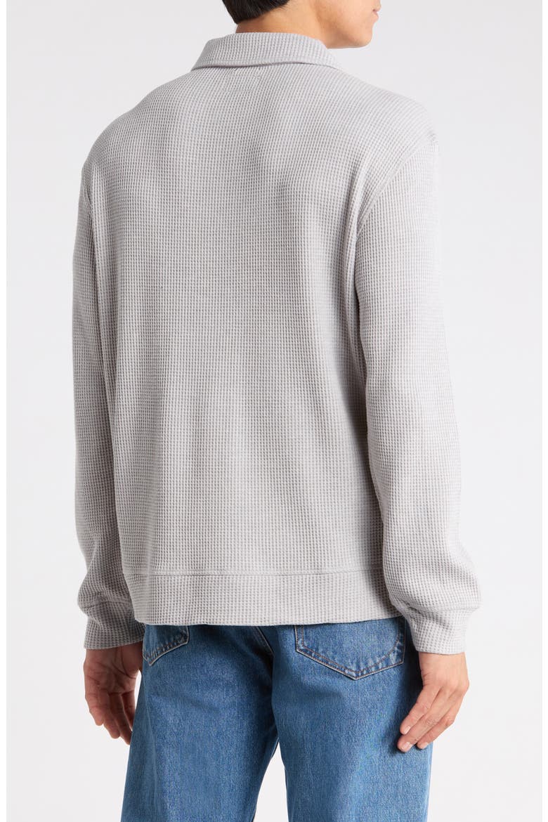 Waffle Stitch Quarter Zip Pullover, Alternate, color, HTR GREY