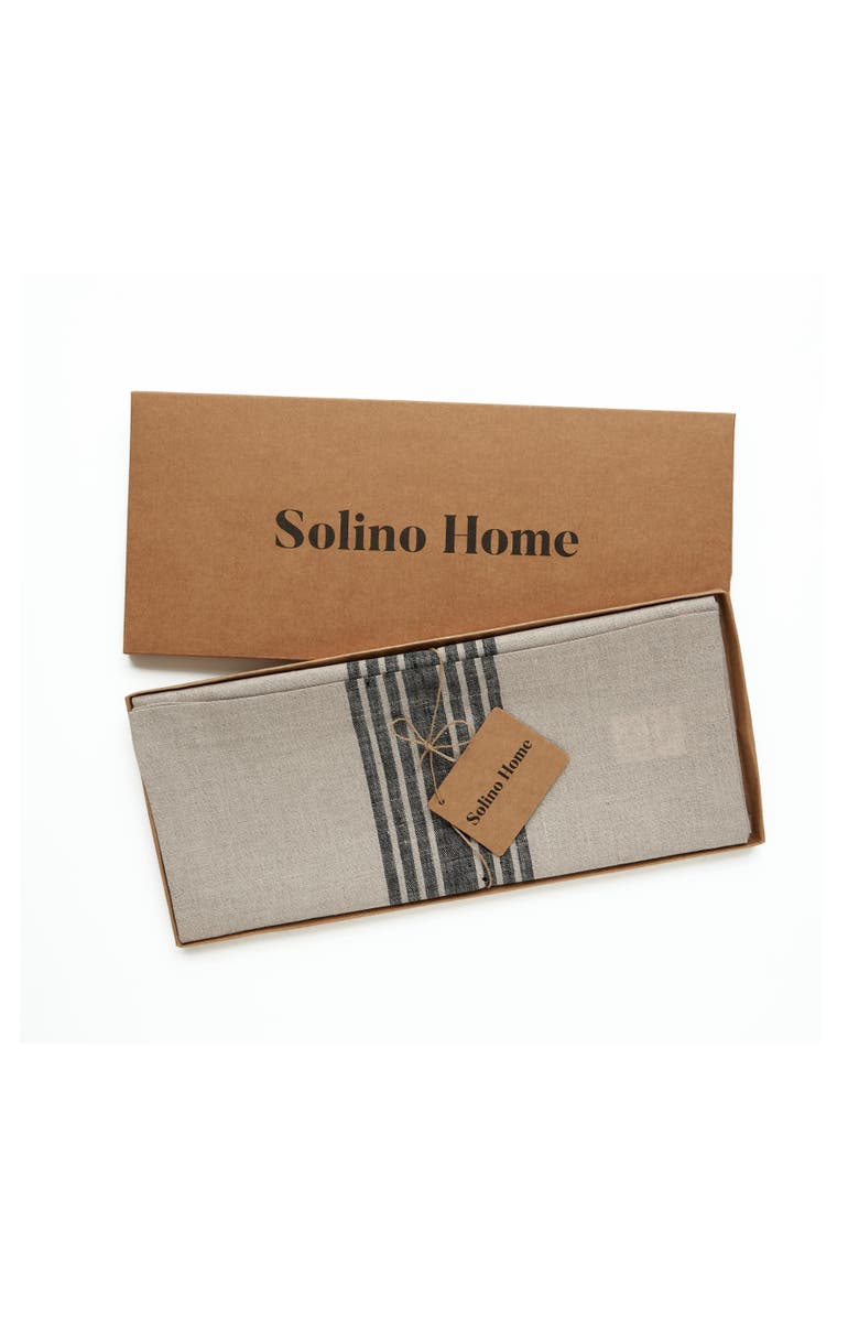 Solino Home Linen Table Runner - Farmhouse, Alternate, color, Black And Natural