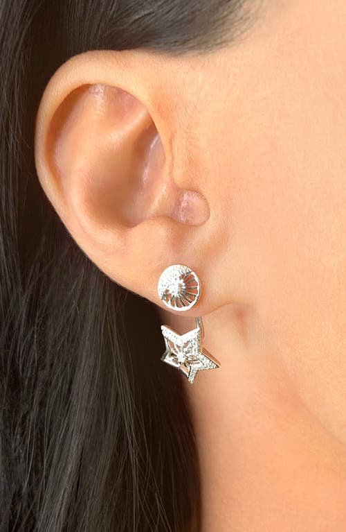 Luvmyjewelry Lucky Star Diamond Stud Earrings In Metallic