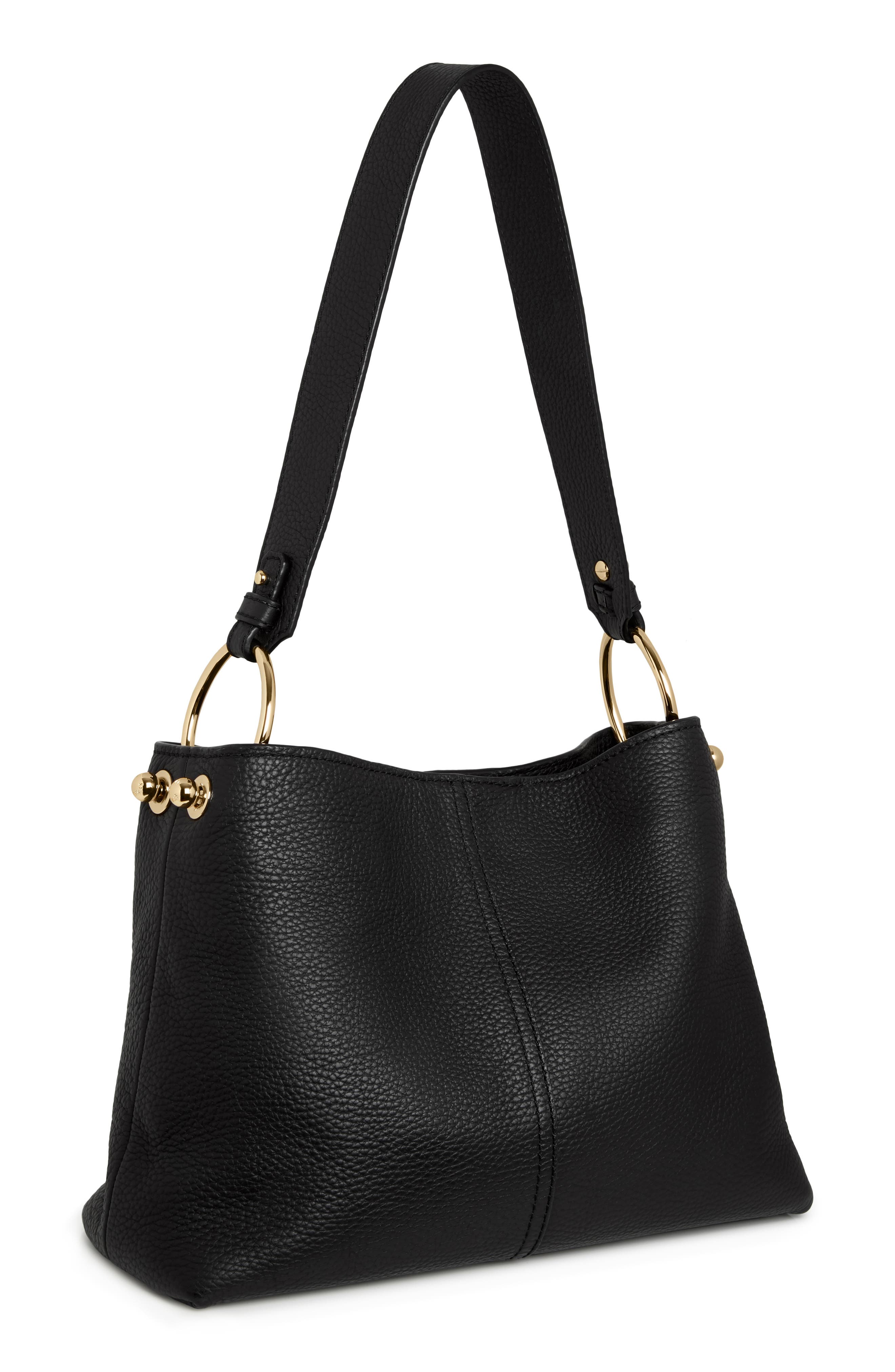 Strathberry Lana Leather Hobo Bag, Alternate, color, Black