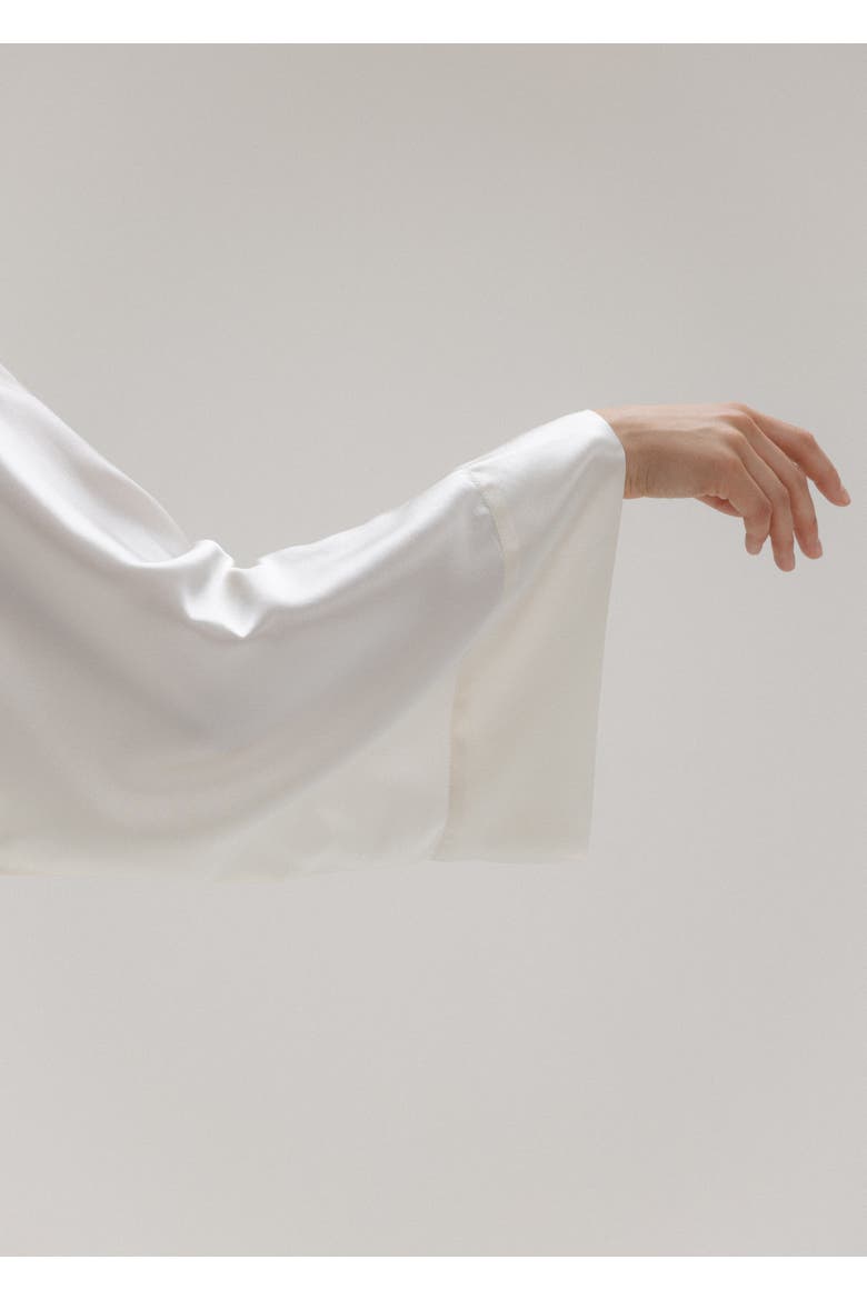 Silk Long Sleeve Jacket, Alternate, color, Milk White
