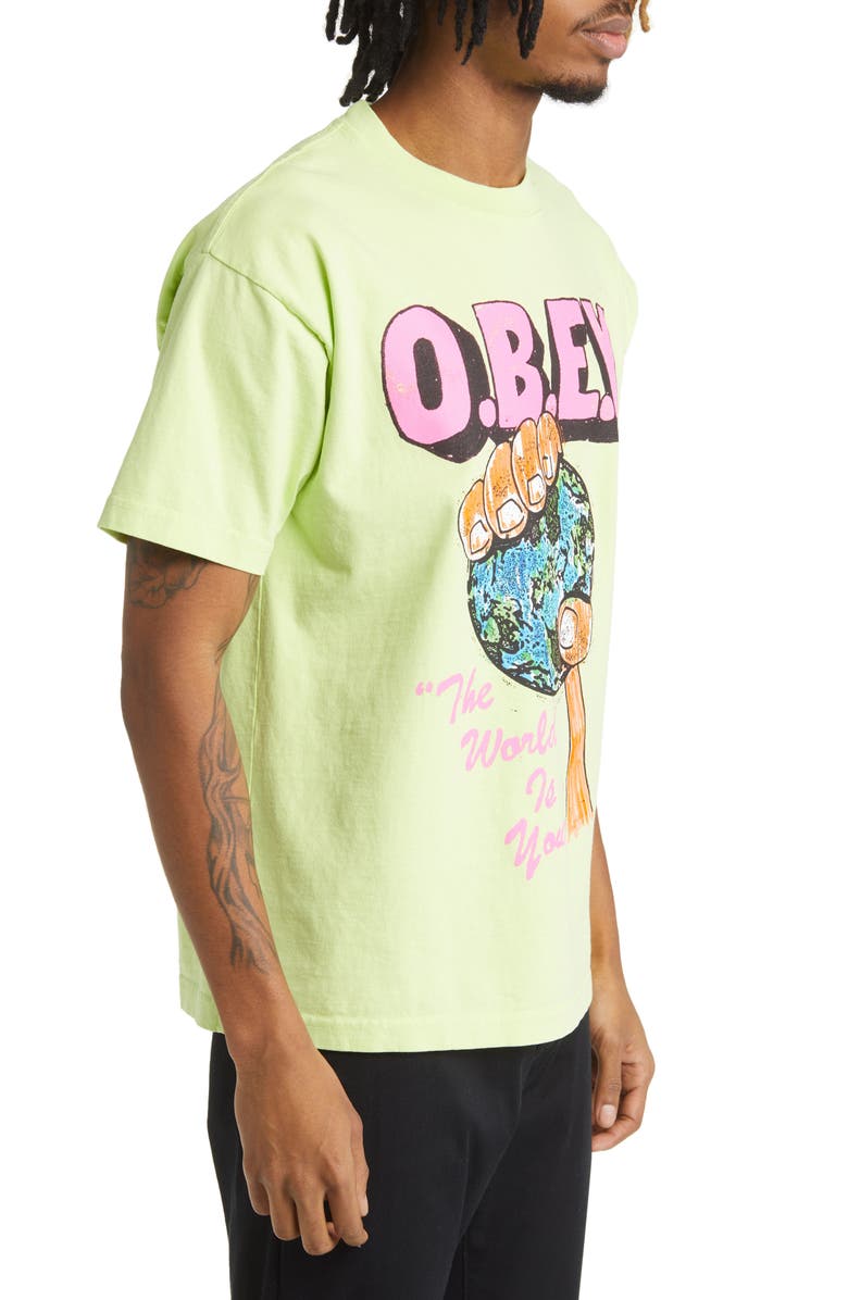 Obey The World is Yours Graphic Tee, Alternate, color, 