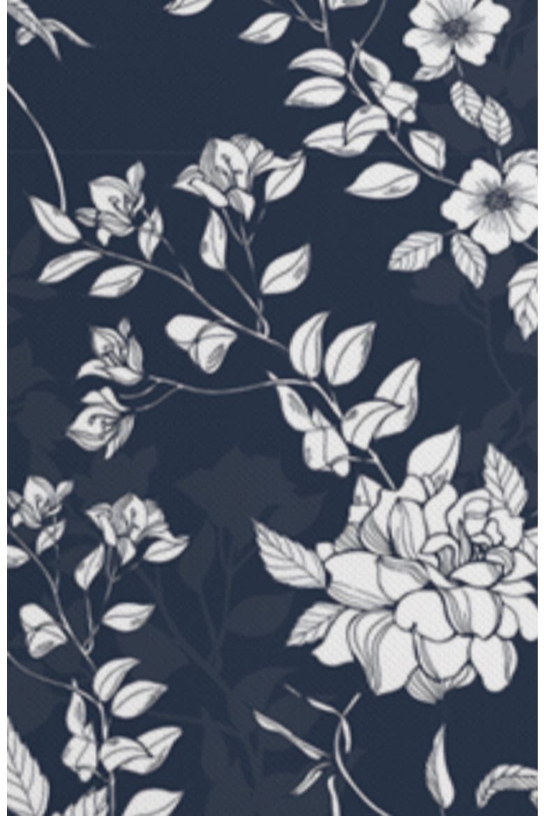 Navy Floral Pillow in Pembroke, Alternate, color, Blue