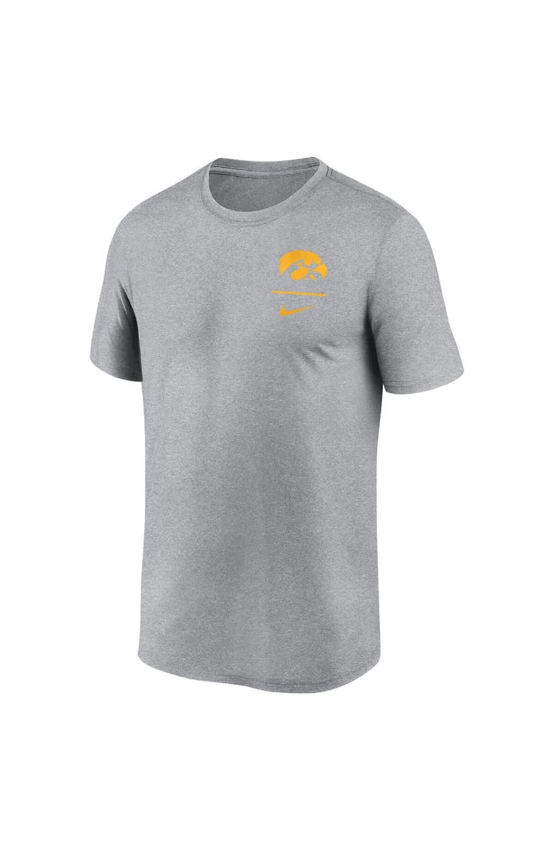 Nike Men's Nike Heather Gray Iowa Hawkeyes Primary Logo Legend Performance T-Shirt, Alternate, color, Heather Gray