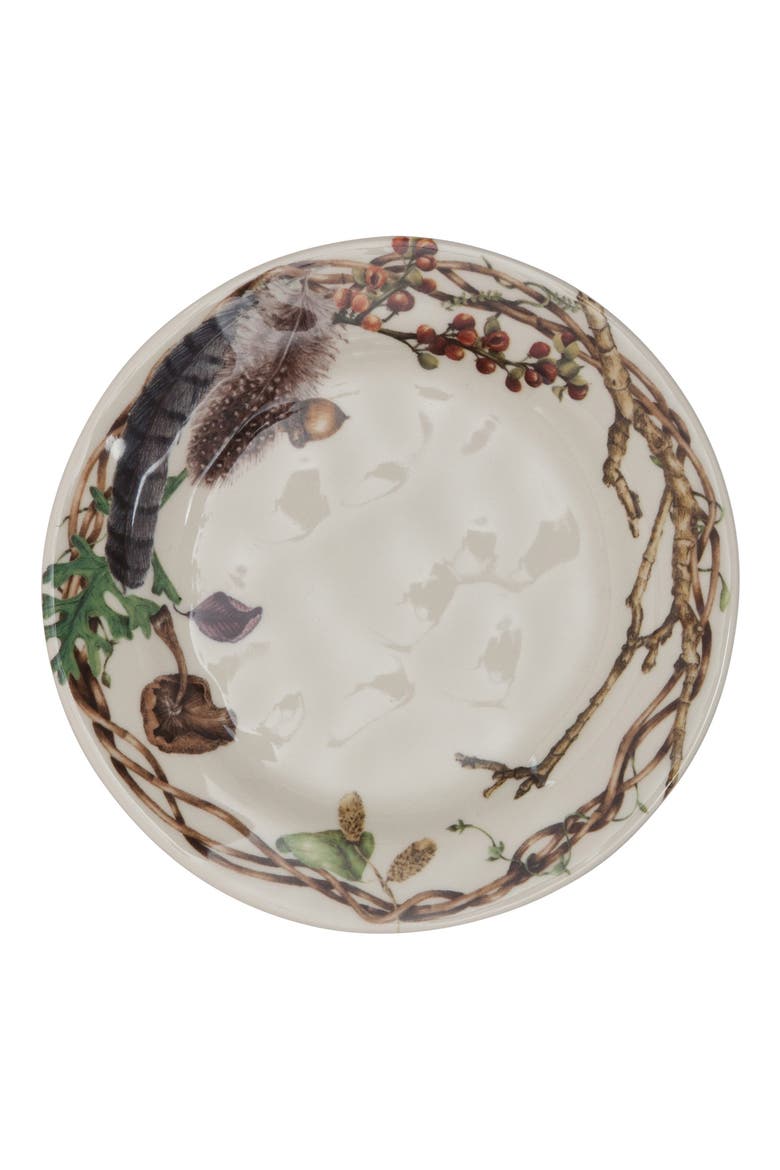 Set of 4 Forest Walk Ceramic Party Plates, Main, color, CAFE AU LAIT