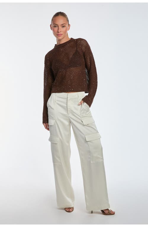Shop Noli Yoga The Noli Shop Lucie Sequin Crochet Top In Espresso