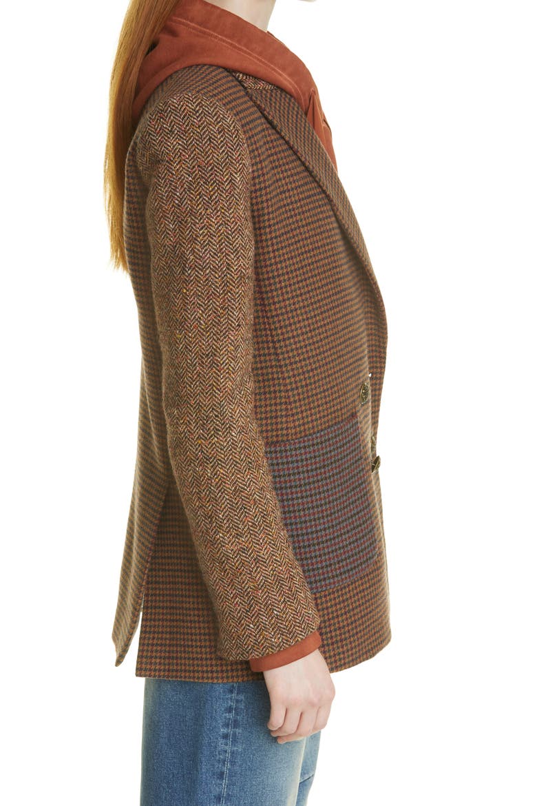 Faustine Mix Print Jacket, Alternate, color, CAMEL / BLUE