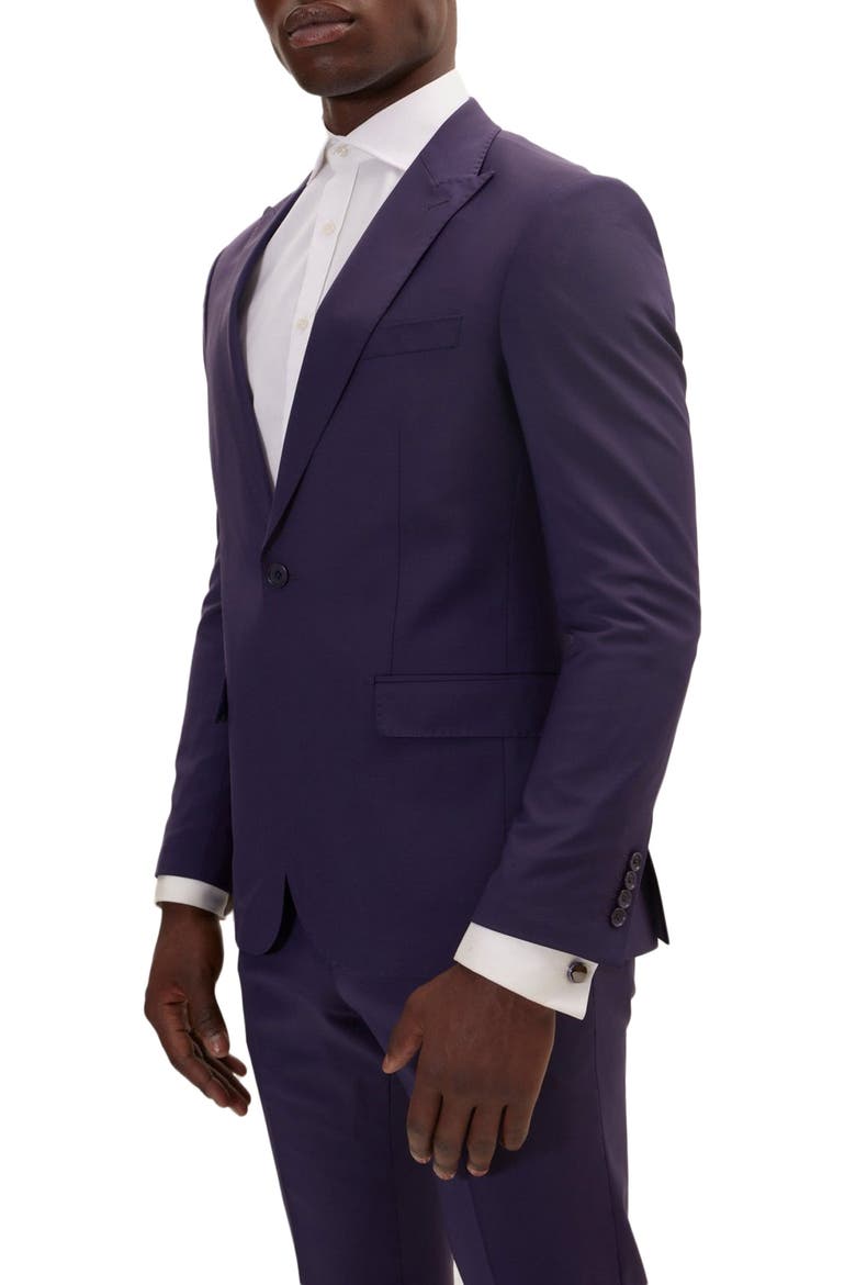 Super 120S Merino Wool Tuxedo, Alternate, color, AUBERGINE