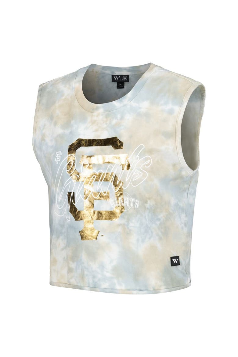 Women's The Wild Collective White San Francisco Giants Washed Muscle Tank Top, Alternate, color, White