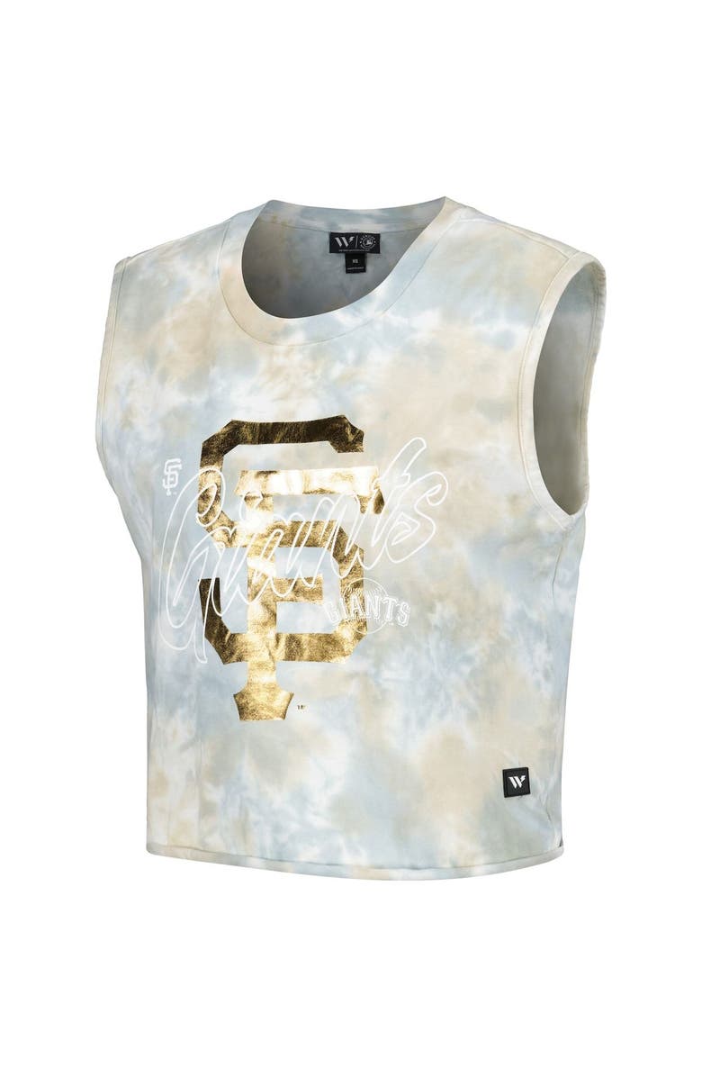 THE WILD COLLECTIVE Women's The Wild Collective White San Francisco Giants Washed Muscle Tank Top, Alternate, color, White