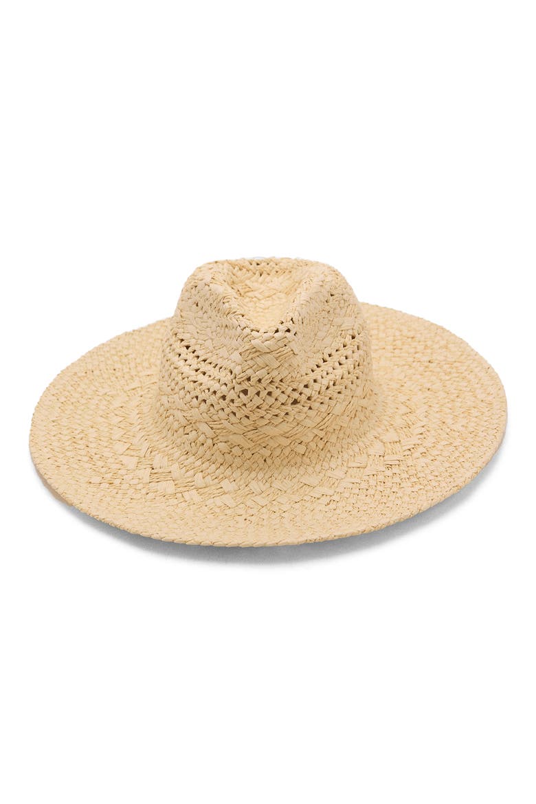 Openwork Wide Brim Straw Sun Hat, Alternate, color, BEIGE