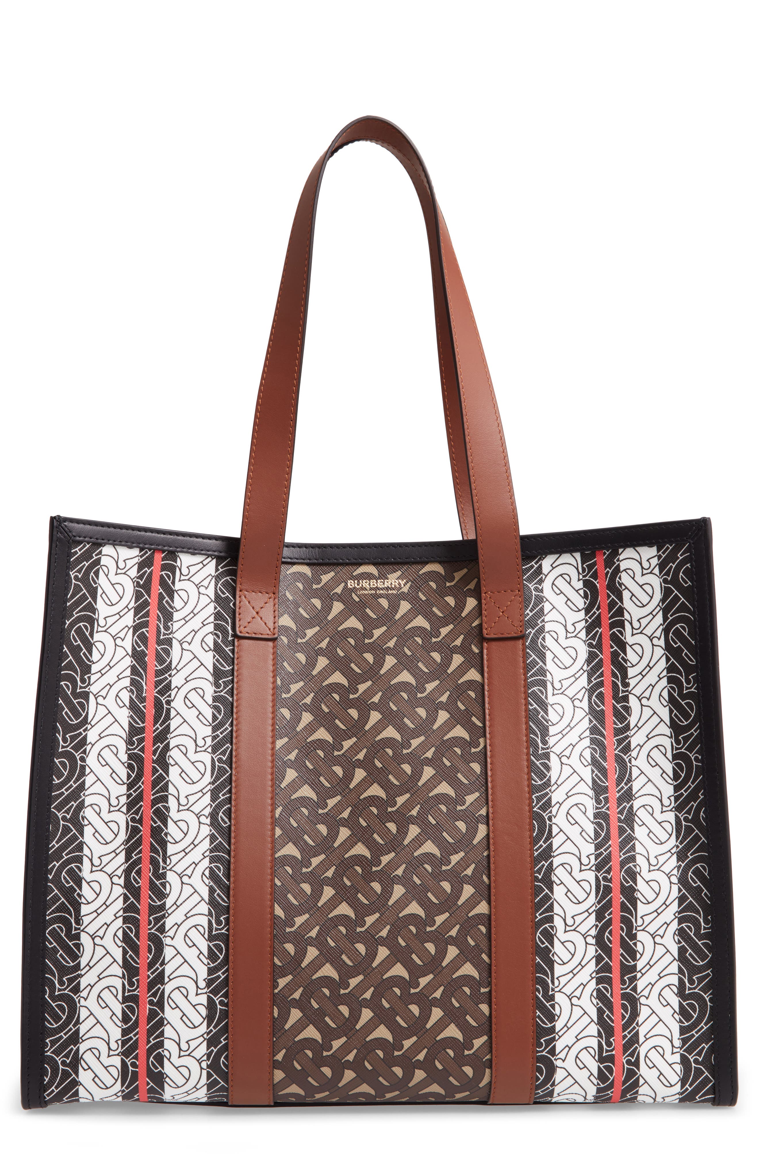 Burberry Small Book E-Canvas Tote, Main, color, 
