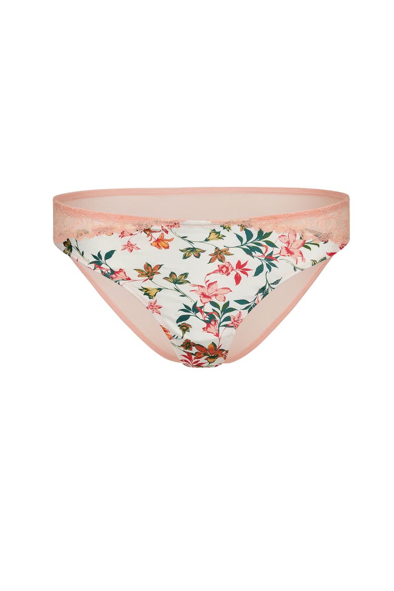 Haley Cheeky Panties, Alternate, color, Floral beige
