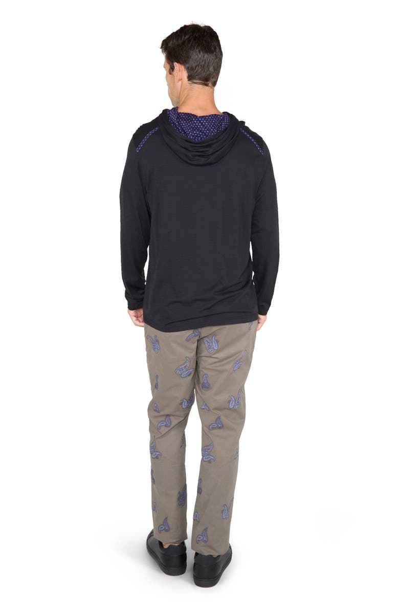 Lords of Harlech Hugo Extra Fine Merino Wool Lightweight Hoodie, Alternate, color, Black