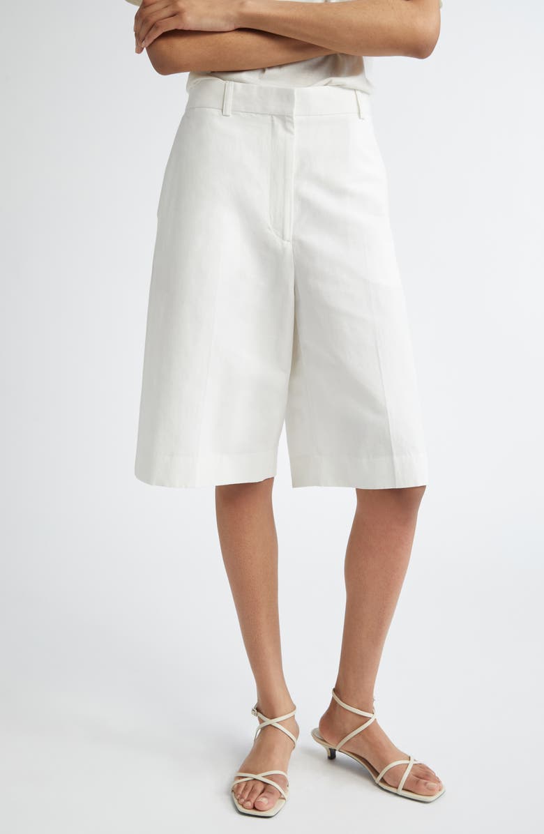 TOTEME Tailored Longline Shorts, Main, color, Off-White