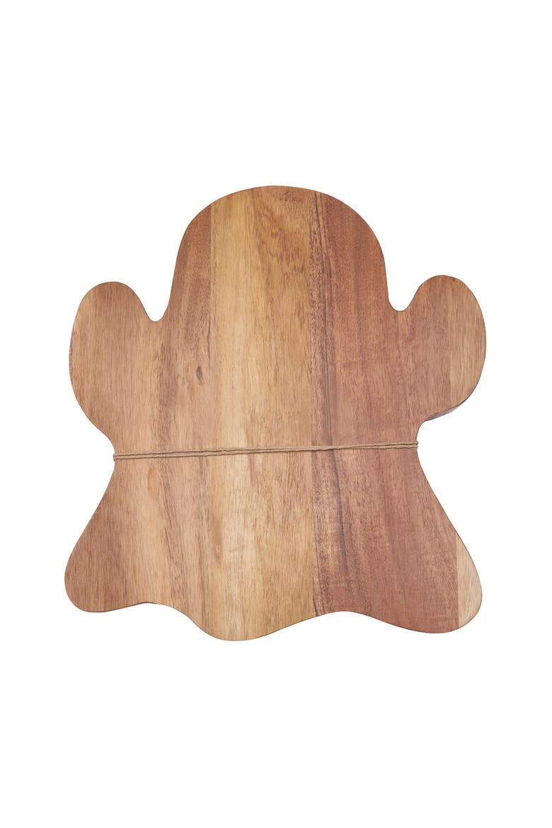 Ghost Halloween Mango Wood Serving Board Spreader 2-Piece Set 10" x 11", Alternate, color, Brown