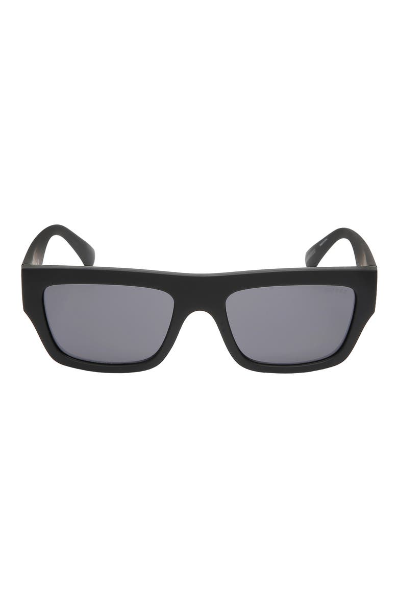 55mm Square Sunglasses, Main, color, MATTE BLACK / SMOKE