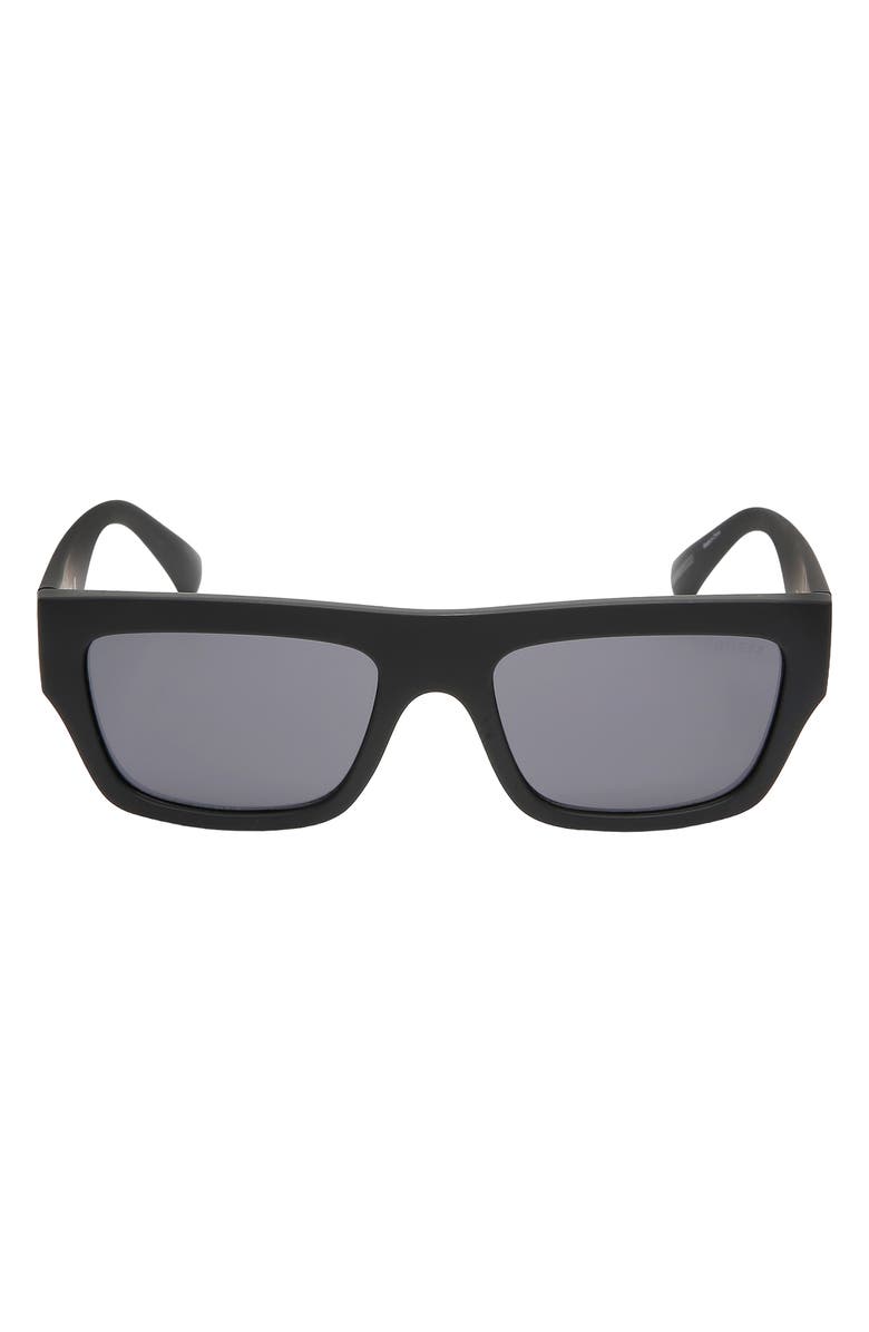 GUESS 55mm Square Sunglasses, Main, color, Matte Black / Smoke
