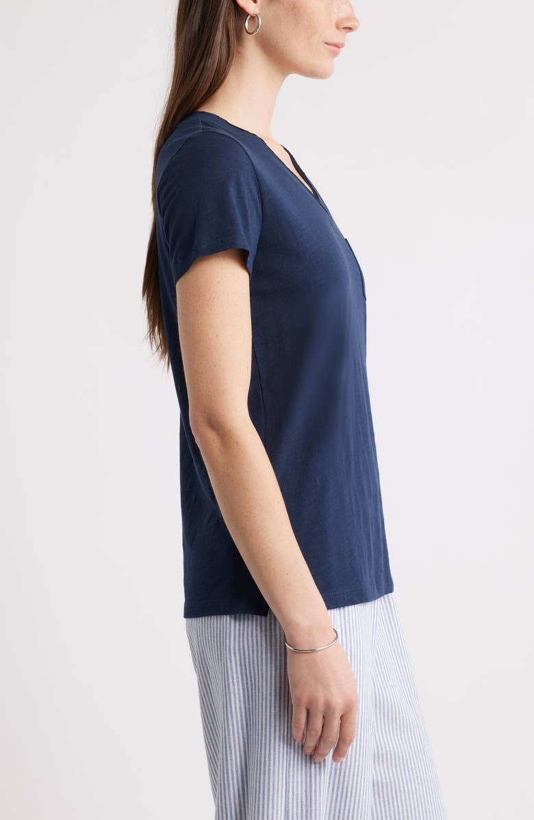 Caslon<sup>®</sup> Cotton & Modal V-Neck T-Shirt, Alternate, color, Navy Blazer