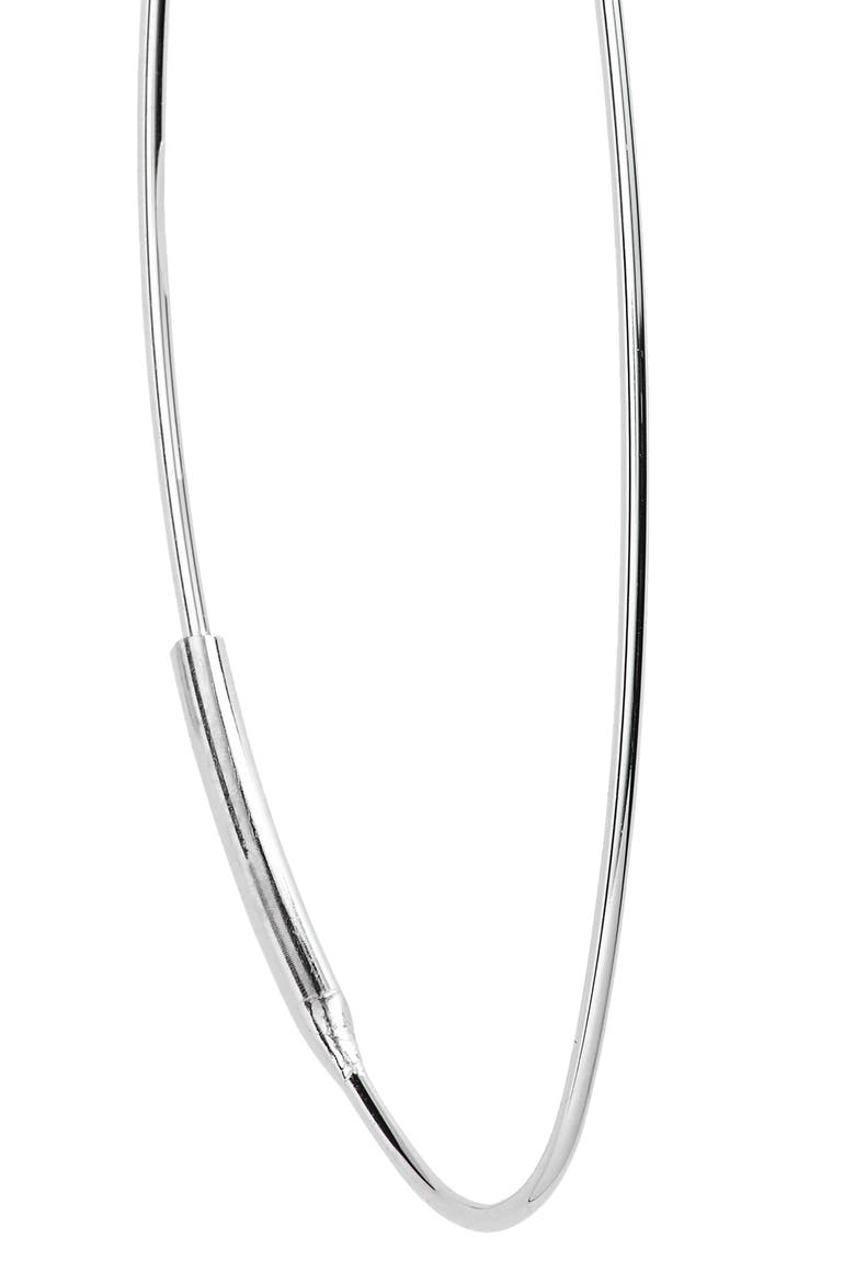 Magic Small Oval Hoop Earrings, Alternate, color, WHITE GOLD