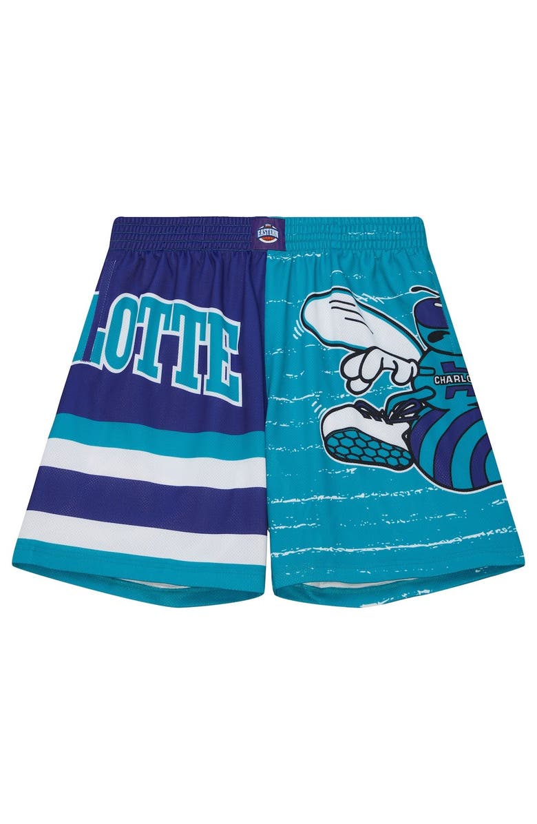 Mitchell & Ness Men's Mitchell & Ness Teal/Purple Charlotte Hornets Jumbotron 3.0 Shorts, Alternate, color, 