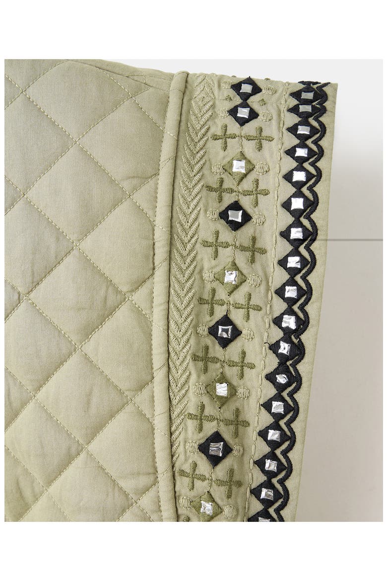 Embroidered Quilted Vest, Alternate, color, GREEN