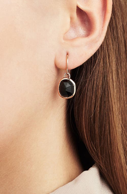 Monica Vinader Siren Semiprecious Stone Drop Earrings In Black Onyx/rose Gold