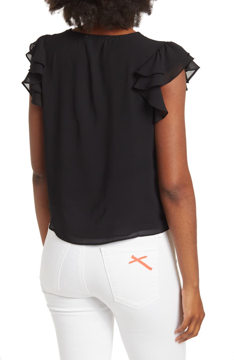 PHILOSOPHY REPUBLIC CLOTHING V-Neck Flutter Sleeve Top, Alternate, color,
