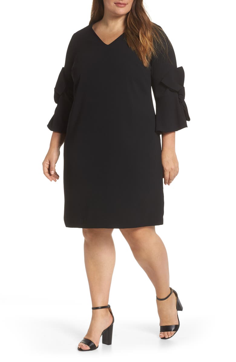CeCe Moss Crepe Bow Shift Dress, Main, color,