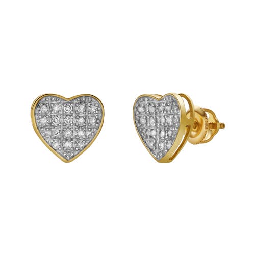 Luvmyjewelry Muse 10k Yellow Gold Cluster Diamond Unisex Earrings In 10k Yellow Gold
