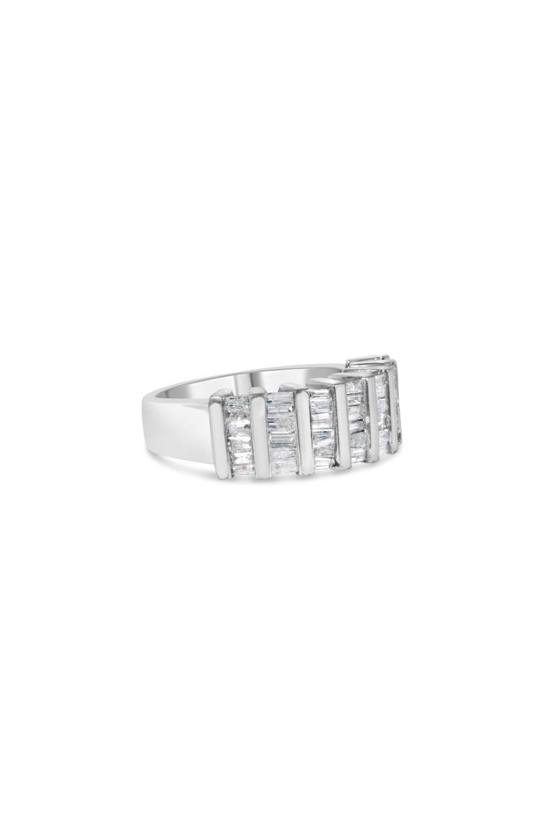 Haus of Brilliance Silver 1.0 Ctw Baguette Cut Diamond Vertical Channel Fluted Multi-Row Ring, Alternate, color, Silver