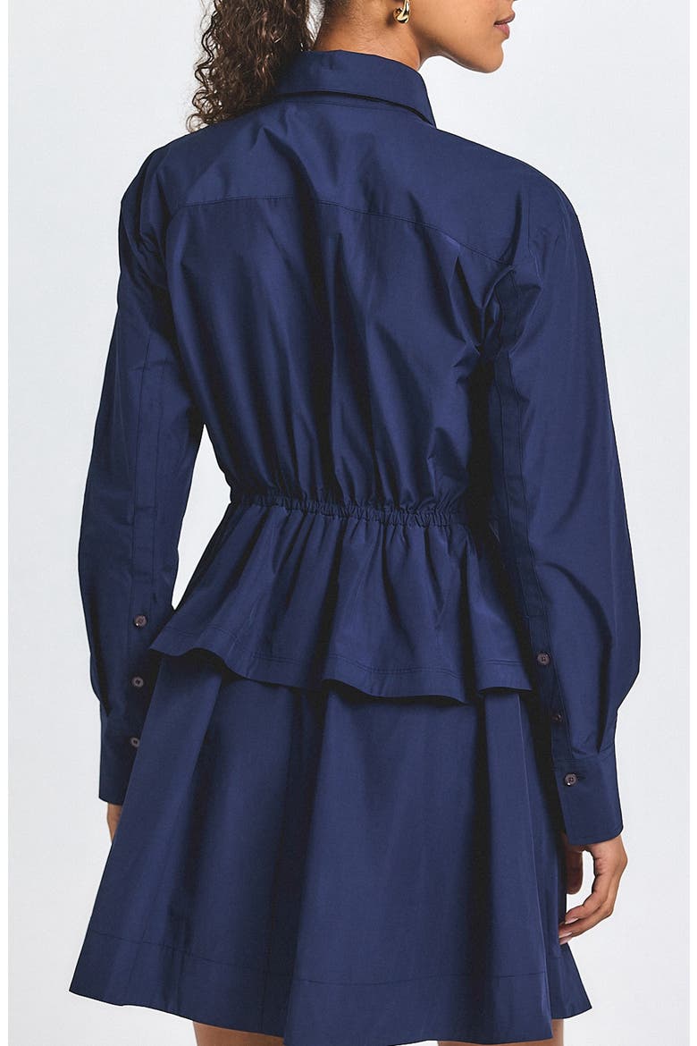 Azure Woven Peplum Shirt, Alternate, color, NAVY
