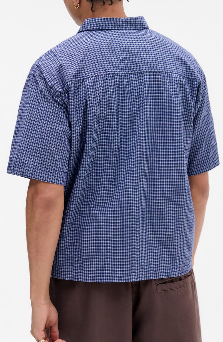 BDG Urban Outfitters Boxy Check Short Sleeve Button-Up Shirt, Alternate, color, Blue