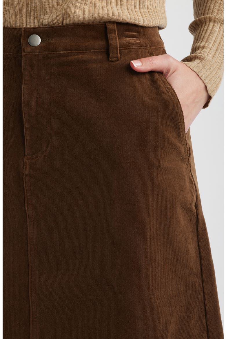 Stretch Organic Cotton Skirt, Alternate, color, MAHOGANY