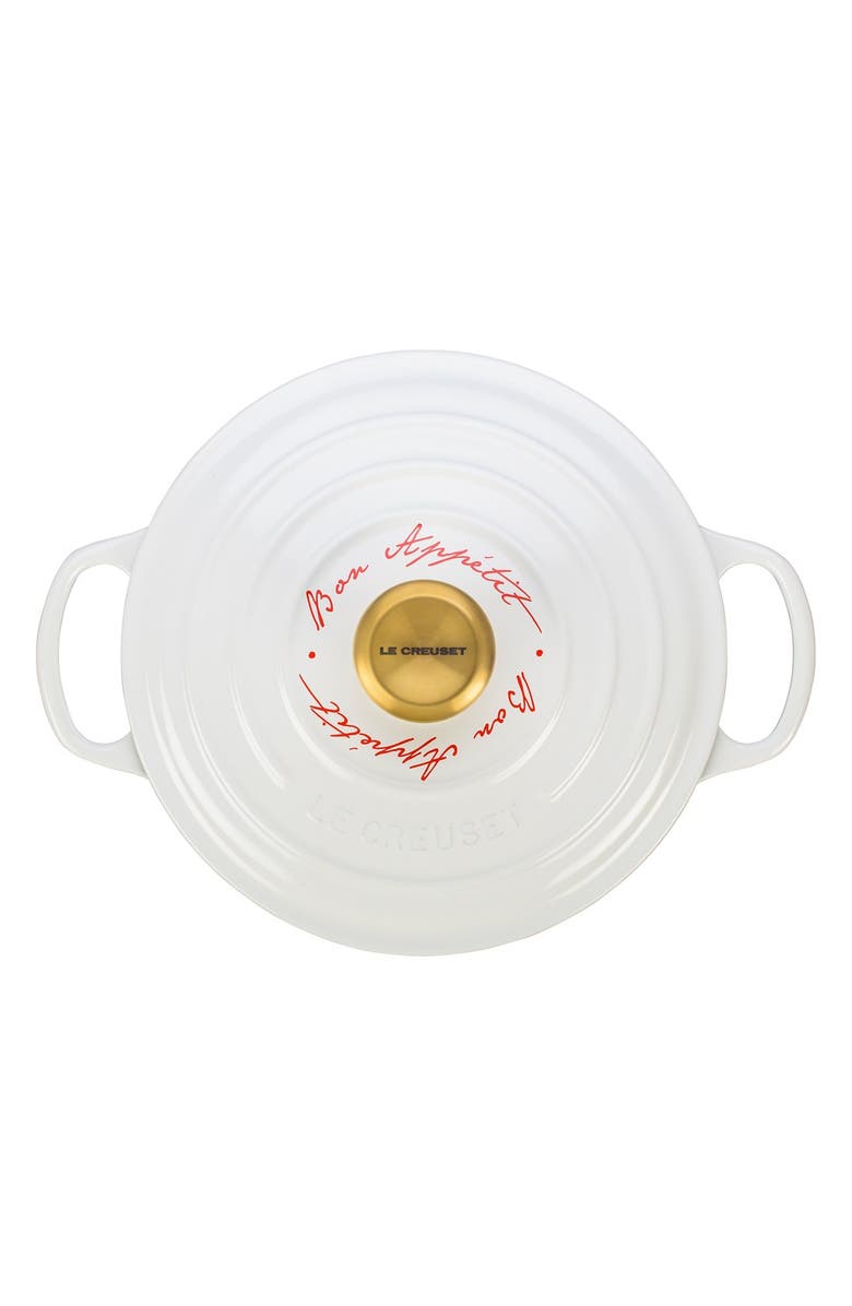 Le Creuset 'Bon Appétit - Gold Knob' 4 1/2 Quart Round Enamel Cast Iron French/Dutch Oven, Alternate, color, 