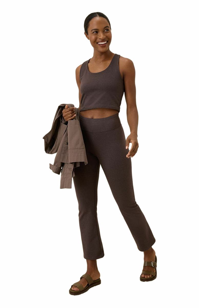 Pact On the Go-To Cropped Bootcut Legging Made with Organic Cotton, Alternate, color, Chocolate Heather